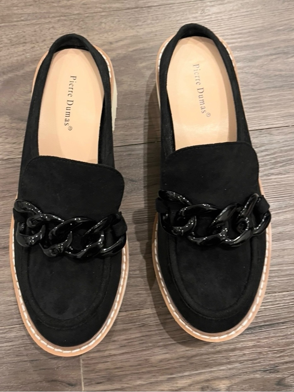 Women’s Black Chain-Accent Mule Loafers